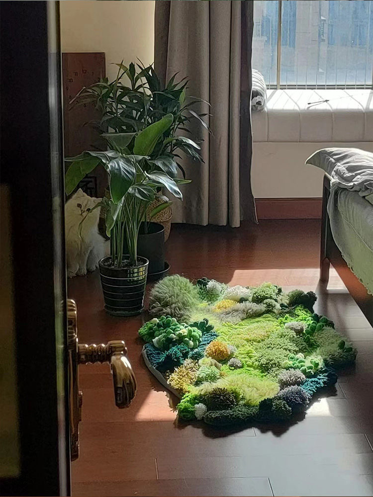 Moss carpet woven material kit homemade home blanket