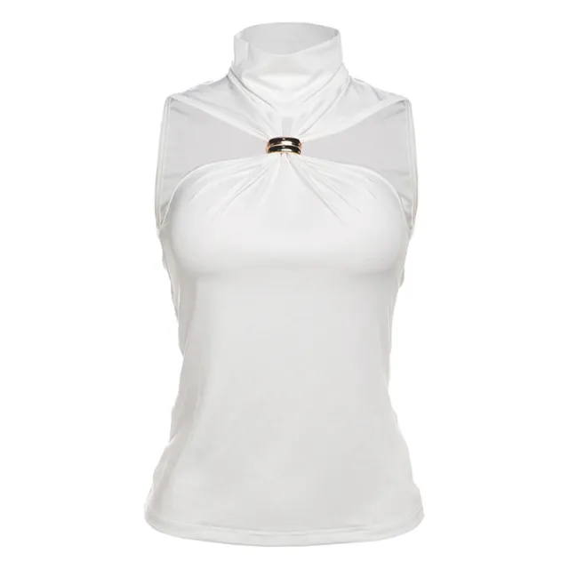 Sleeveless Halter Sexy Slim fit Tank Top For Women White - Shop at LoveMi