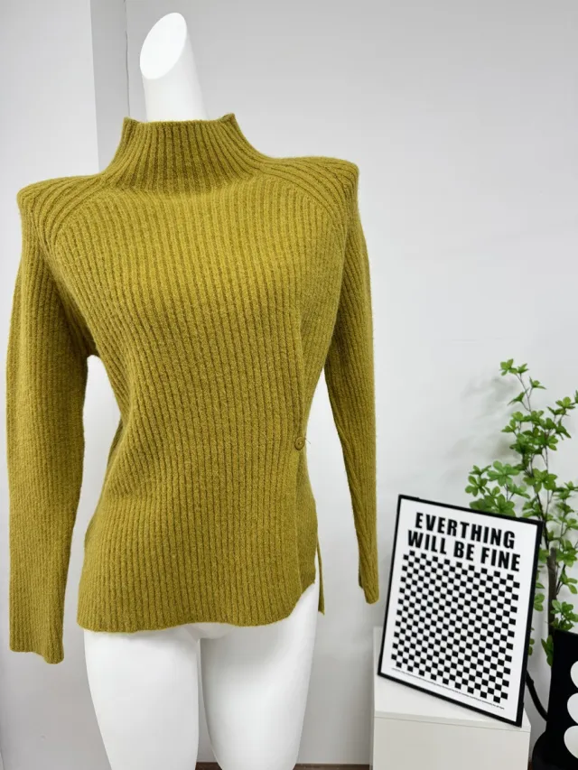 New Raglan Sleeve Half Turtleneck Knitted Sweater Olive - Shop at LoveMi