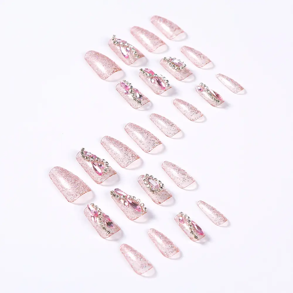 Dazzling Medium T-shaped Nail Tips Finished Product