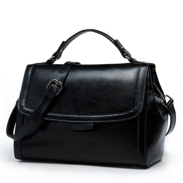 Genuine Leather Women's Bag All match Shoulder Crossbody Black - Shop at LoveMi