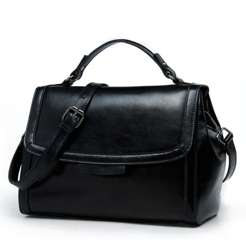 Genuine Leather Women's Bag All-match Shoulder Crossbody - Black