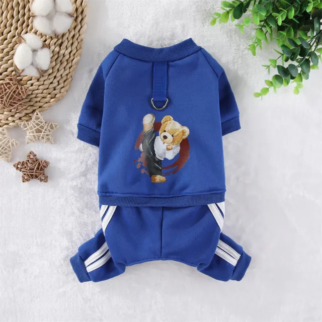 Pet Fleece Kung Fu Bear Dog Clothes Blue - Shop at LoveMi