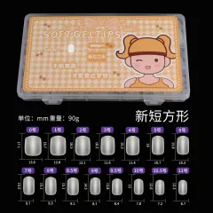 Ultra-short Frosted Nail Tips Ultra-thin Seamless Water Drop Almond Carving-free Grinding - New Short Square Circle - View 1