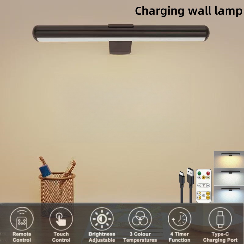 Painting Picture Light Portrait With Remote Punch-free Touch-operated Stylish Wireless Wall-mounted Art Display Vanity Light With Charging And Remote Control