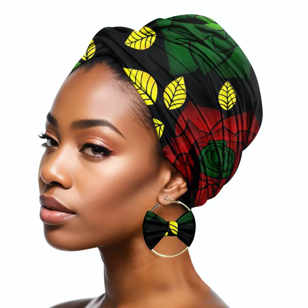 Duplex Printing Batik Headscarf Earrings - A762-Hair Band Mask