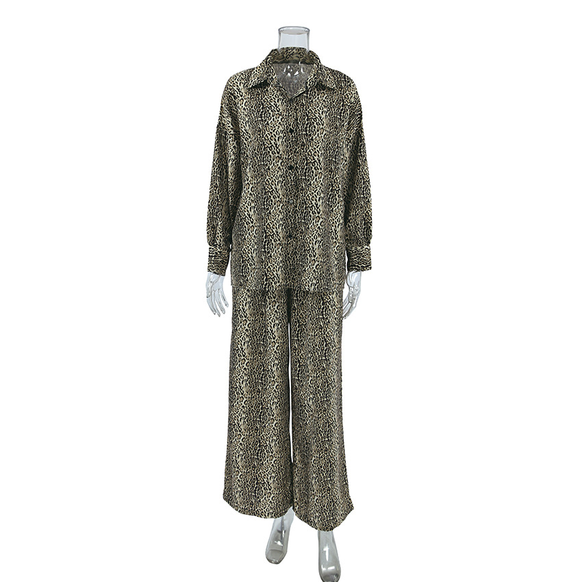 Fashionable Leopard Print Loose Ice Silk Pajamas For Women Leopard Print - Shop at LoveMi