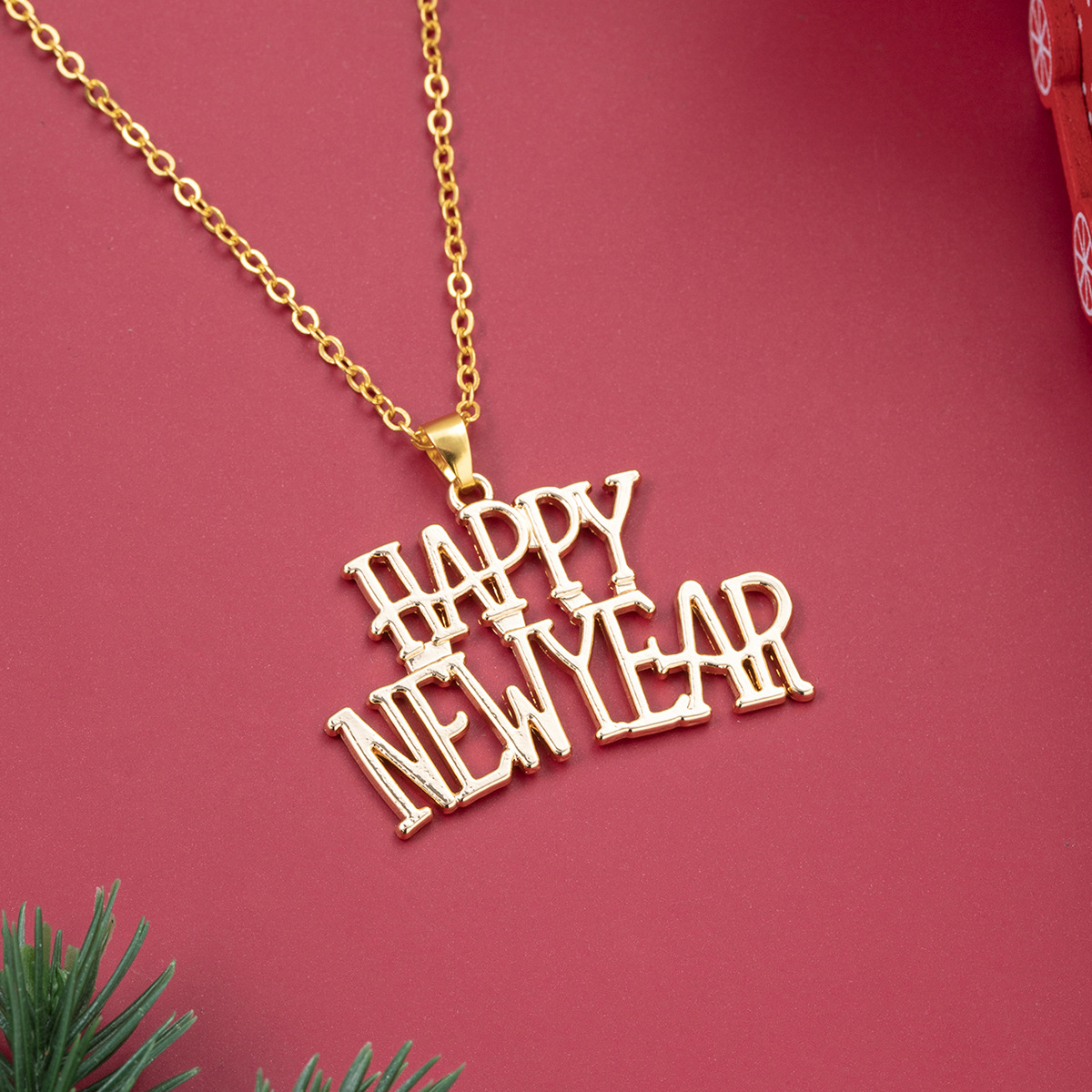  新年快乐英文字母Happy new year时尚经典女士项链