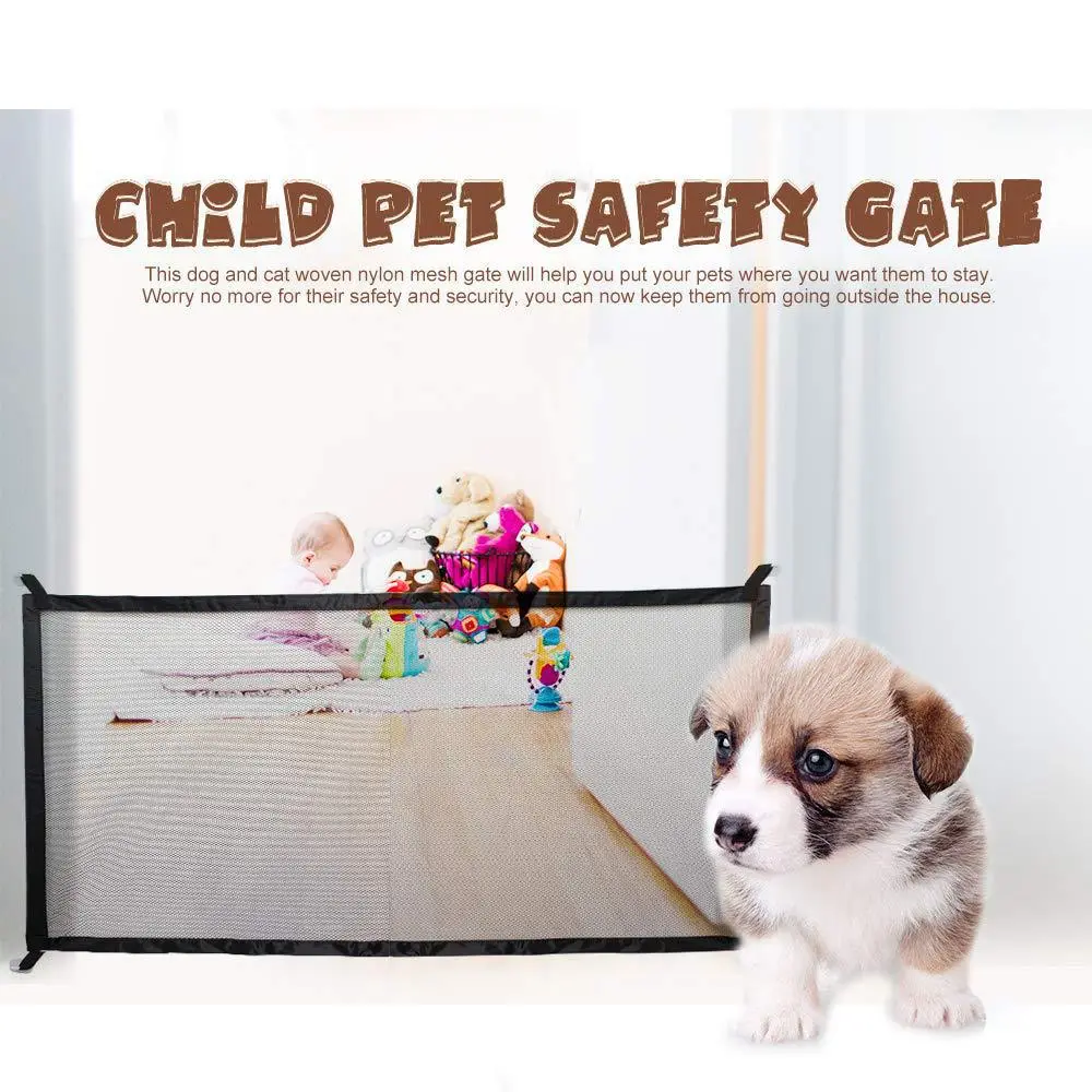 Dog Isolation Portable Folding Protective Net Safety Protection Dog Playpen Pet Isolation Network - Black