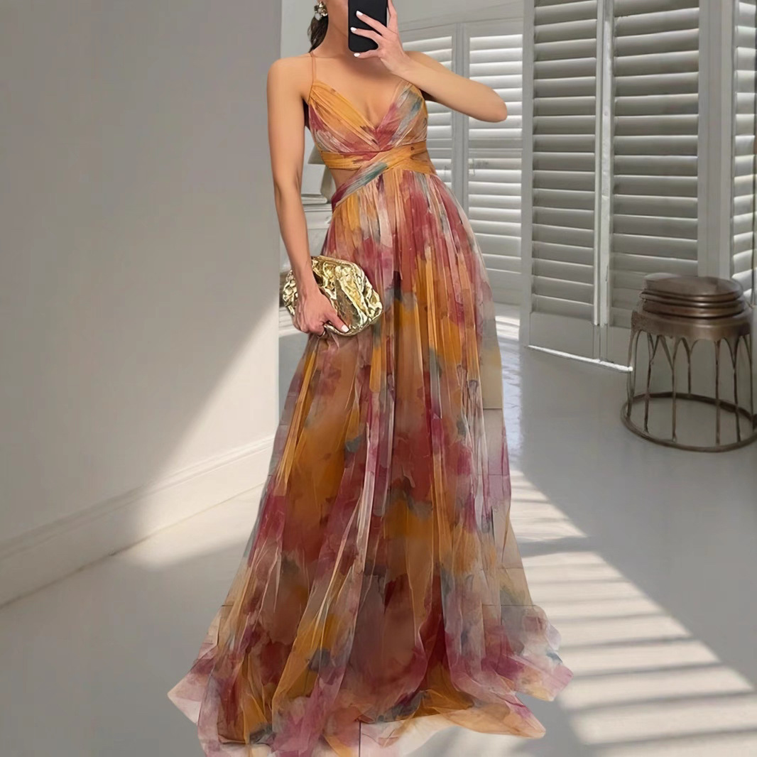 Strapless Backless V-Neck Holiday Party Gown Dress