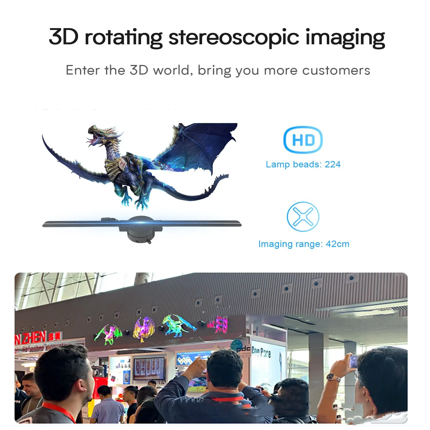 Naked Eye 3d Stereo Projector Rotating Display