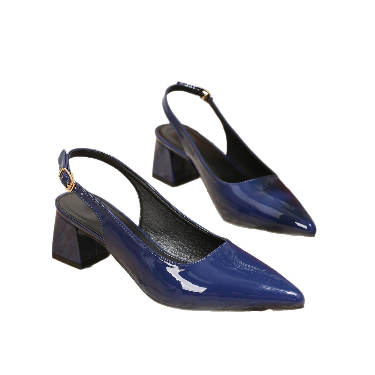 Faux Patent Leather Sandals
