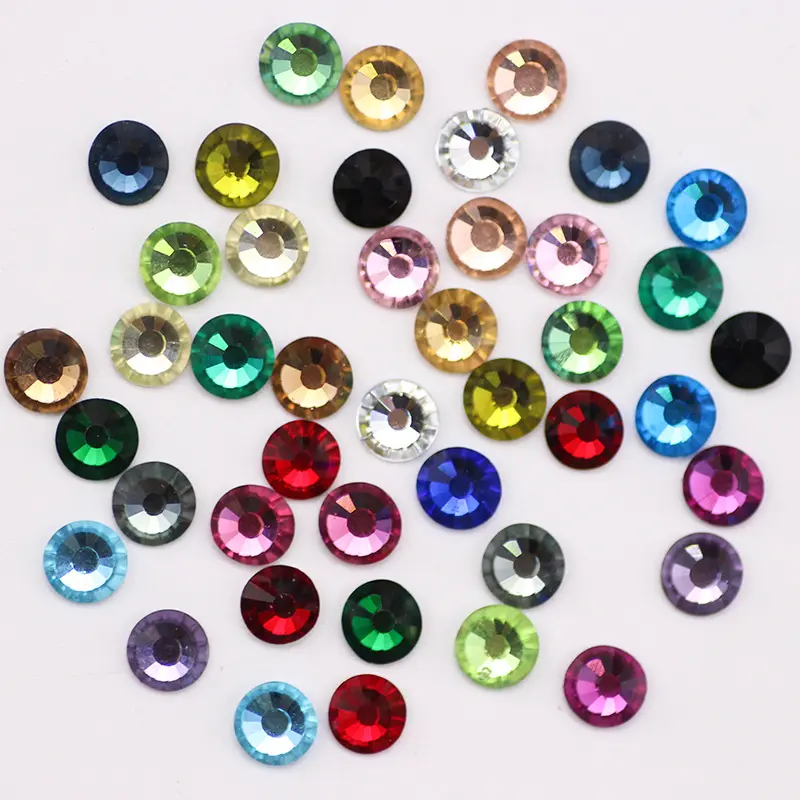 Colored Round Flat Bottomed Crystal Glass Diamond