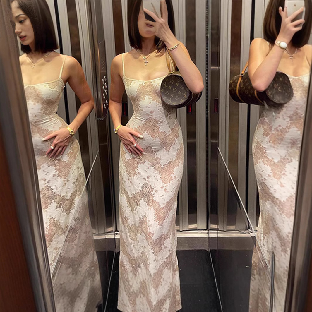 Sophisticated Vintage Slip Maxi Dress