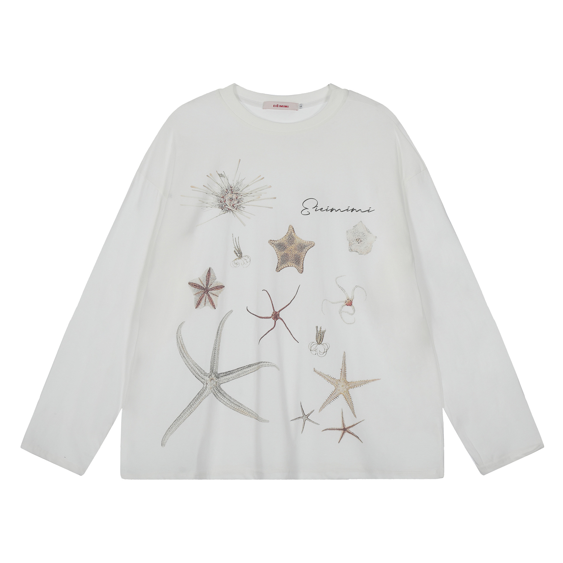 American Retro Hot Girl Simple Loose Long Sleeves T-shirt