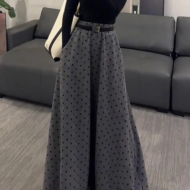 Elegant, A line Maxi Skirt In A Vintage Gray Tone Gray - Shop at LoveMi