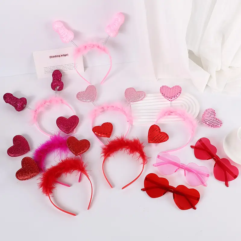 Red Heart Headband Accessories Three-dimensional
