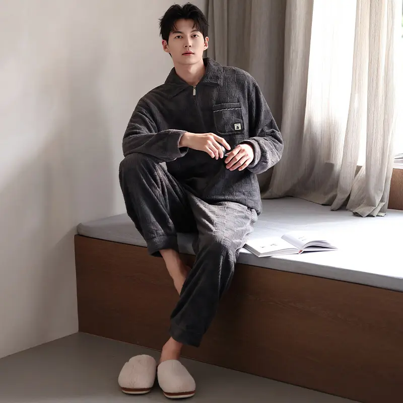 Men's Coral Velvet Pajamas Suit