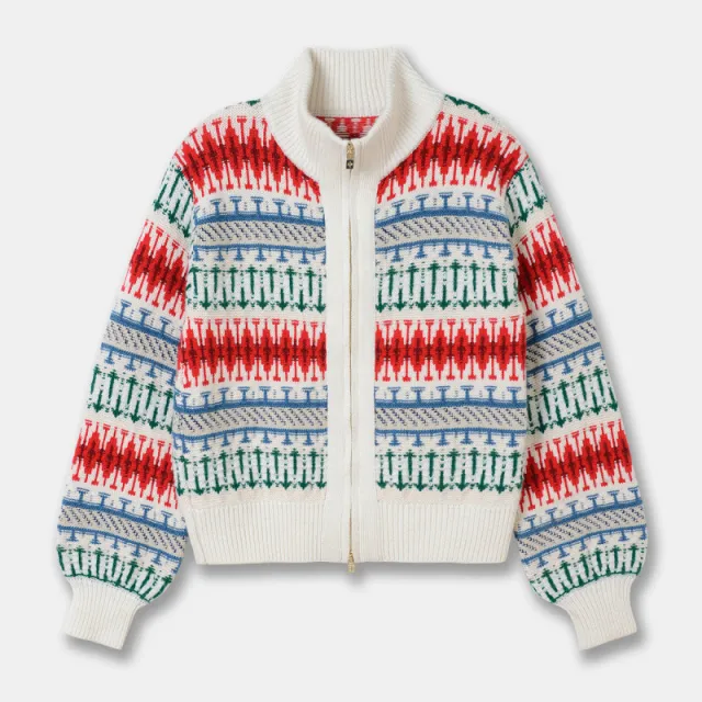 Women's Retro Heavy duty Jacquard Thickened Wool Sweater White - Shop at LoveMi