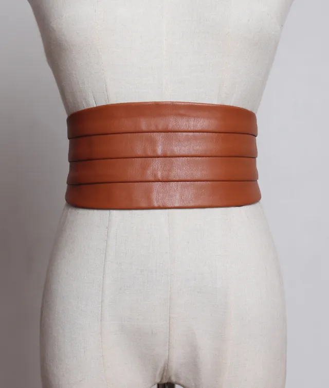 Fashion Waist Seal Ladies Wide Belt Decoration Camel - Shop at LoveMi