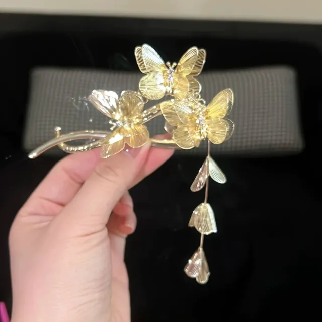 Butterfly Tassel Flowers Hair Clasp Banana Clip Butterfly Banana Clip - Shop at LoveMi
