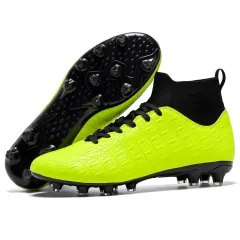 Football Men's High-top Foot Sock Training Shoes - Green - View 1