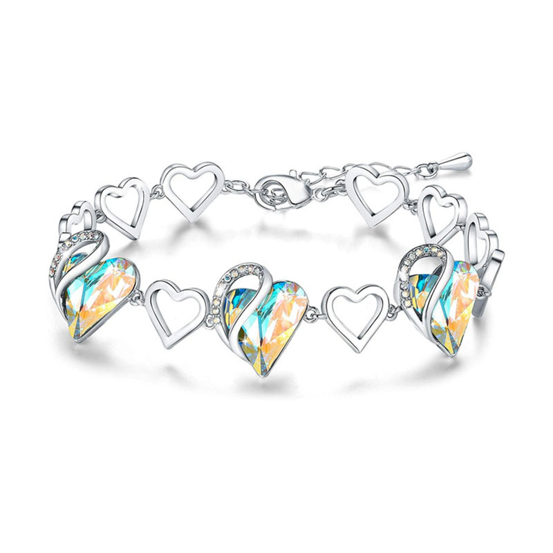 Women's Fashion Heart-shaped Crystal Diamond Bracelet