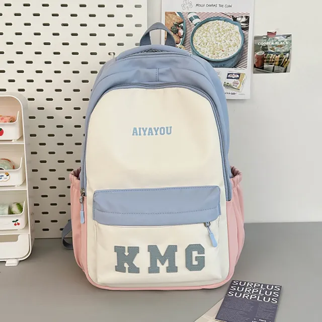 Children's Mini Contrast Color Backpack All match Bag Blue - Shop at LoveMi