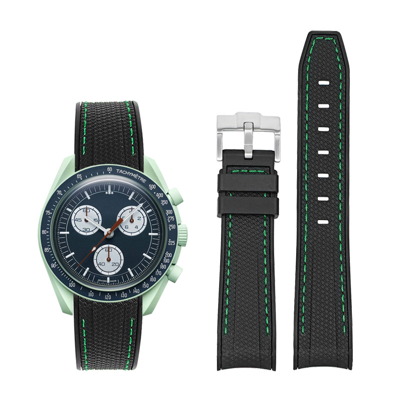 Curved-end Strap 20mm Silicone Watch Band For Men 2