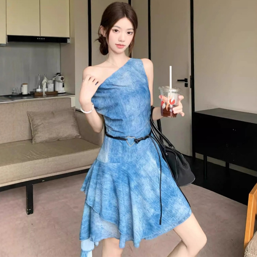 Summer New Light-sophisticated Style Blue Dress