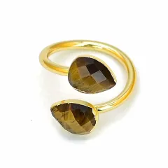 Popular Accessories Tiger Eye Ring Natural Stone Twisted Ring - Tiger Eye - View 1