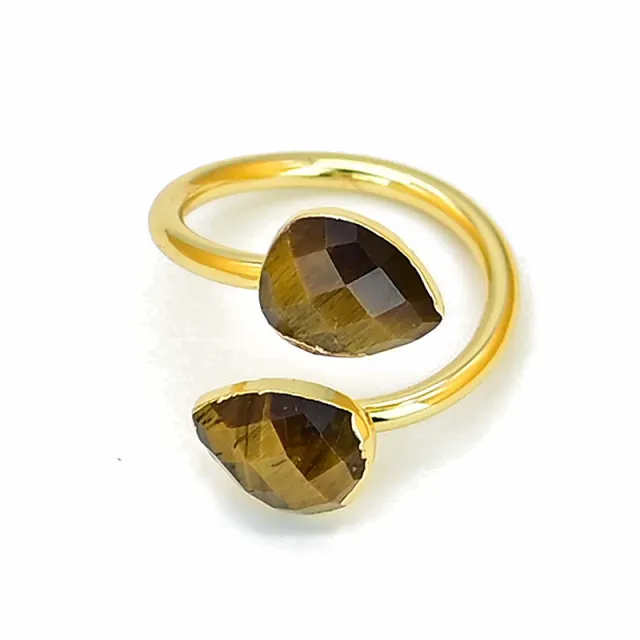 Popular Accessories Tiger Eye Ring Natural Stone Twisted Ring Tiger Eye - Shop at LoveMi