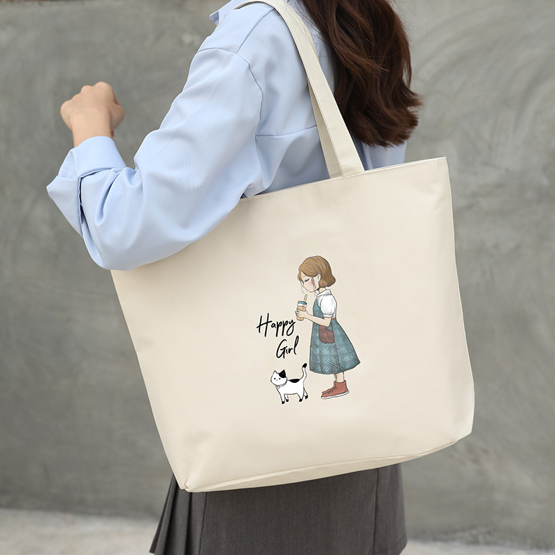 Women's Canvas Bag New Shoulder Handbag Student Tote One Piece — foto 44