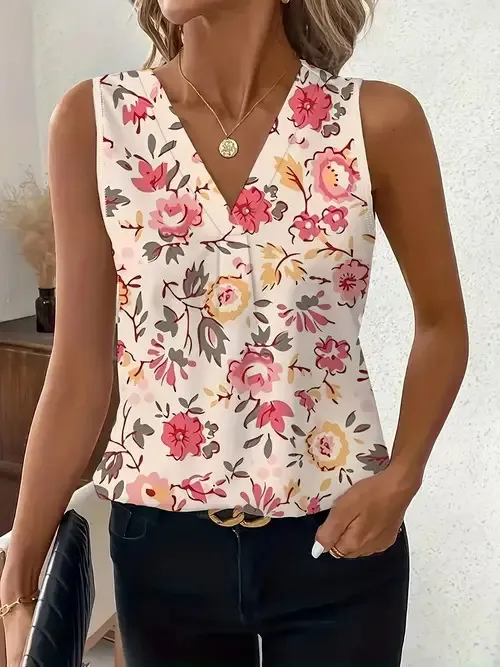 Women's Versatile Minimalist Printed Vest Wb32Rq250507Y011 - Shop at LoveMi
