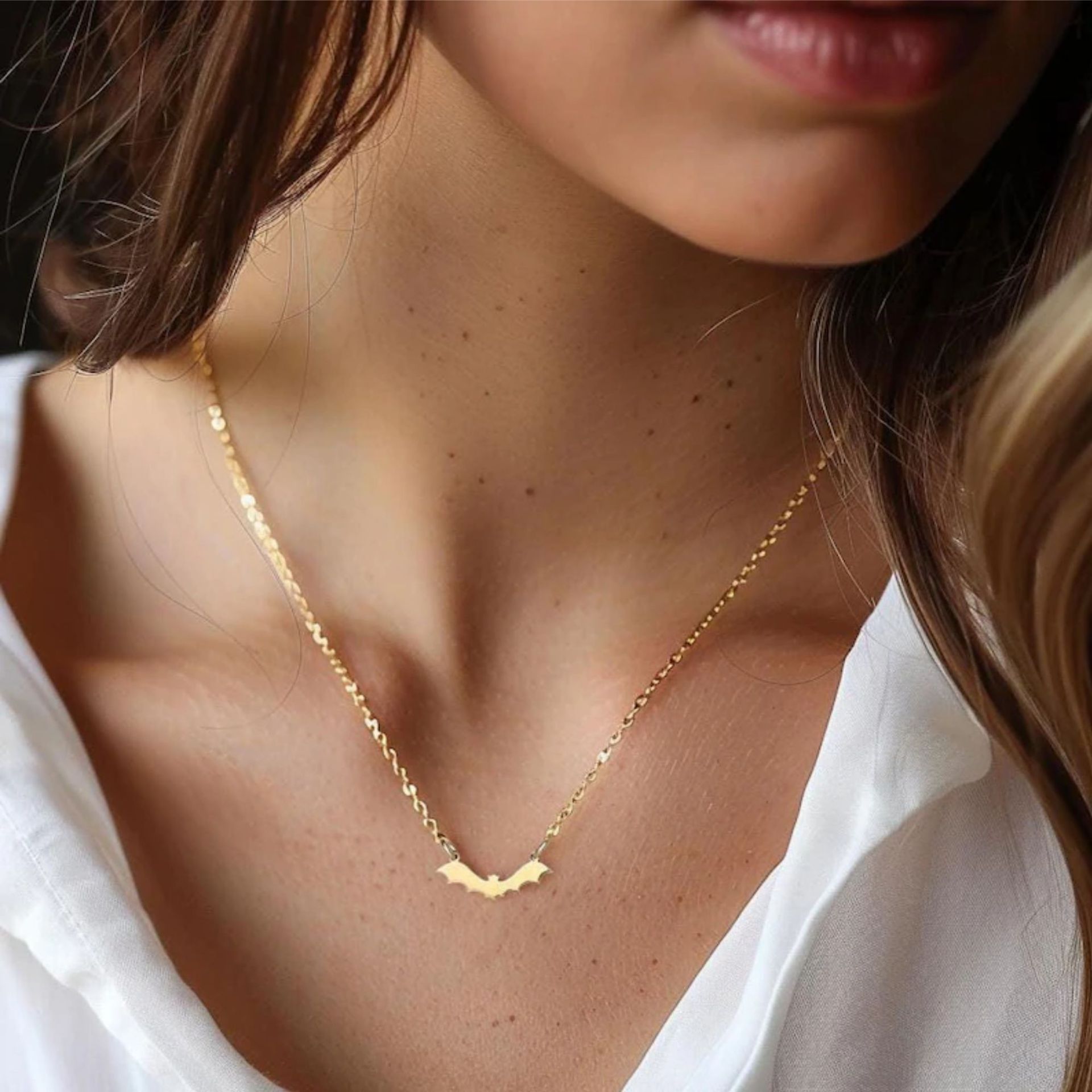Retro Bat-Shape Statement Pendant Necklace