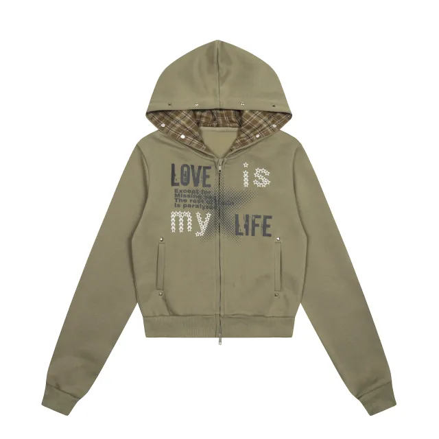 American Retro Personalized Patterns Hooded Sweater Green - Shop at LoveMi