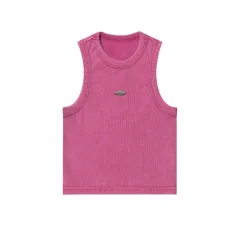Vest Women's Small Short Washed And Worn Top - Pink - View 1