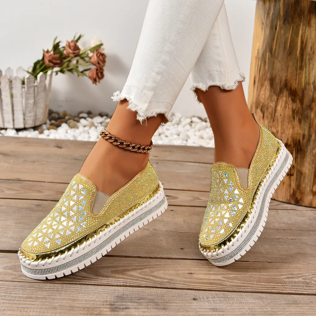 Casual Sneakers Pedal Four Seasons Thick Bottom All-matching Flat Shoes - Yellow
