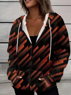Casual All-matching Fashion Trendy Plaid Stitching Breathable Zipper Sweater - Mf08Jl250731Y146 - View 1