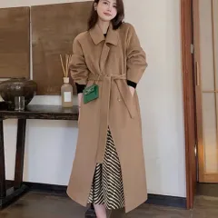 Gentle Hepburn Style Autumn And Winter Woolen Coat - Camel - View 1