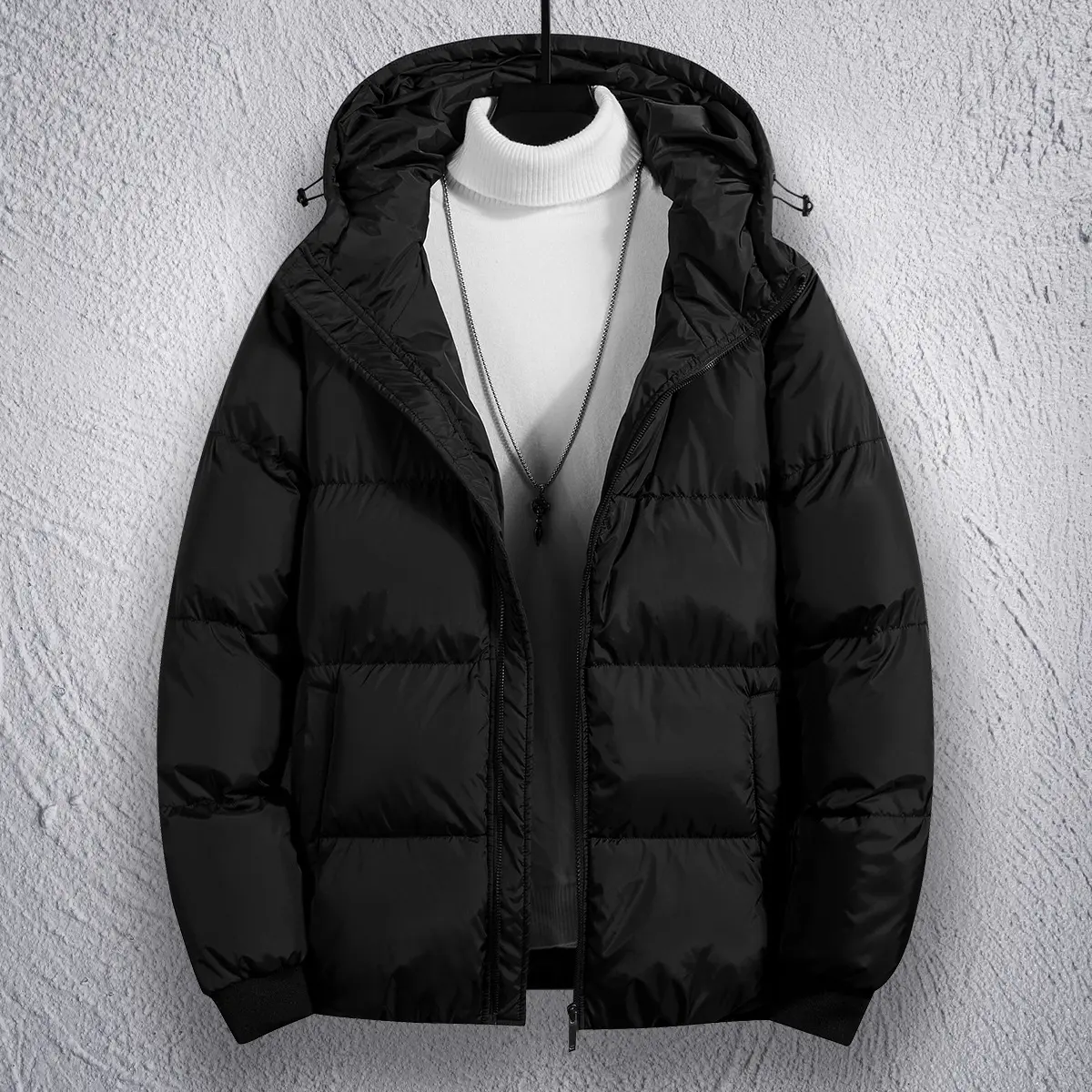Winter Men's Cotton Clothes Thick Hooded Loose