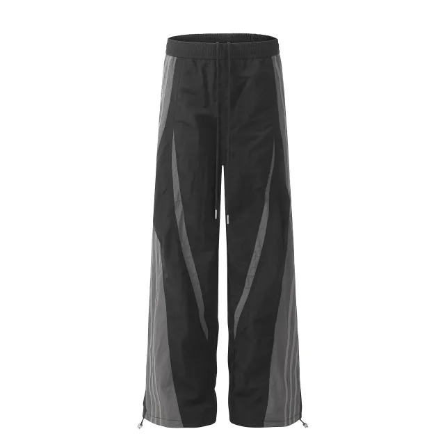 Striped American Paratrooper Pants Autumn Thin Ankle tied Black - Shop at LoveMi