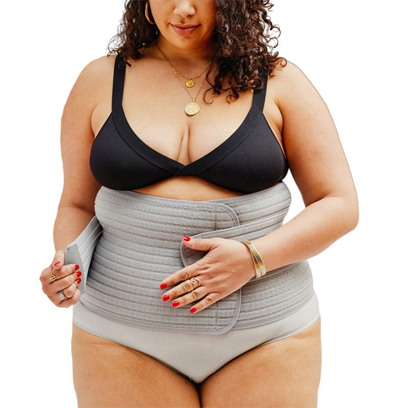 Postpartum Belly Band Recovery Belt in light gray color