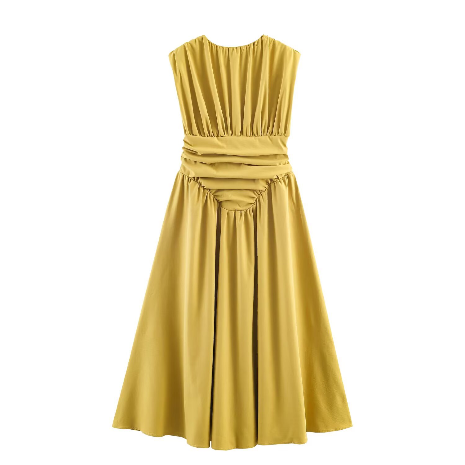 Summer Fashion Solid-color Sleeveless Swing-fit Dress