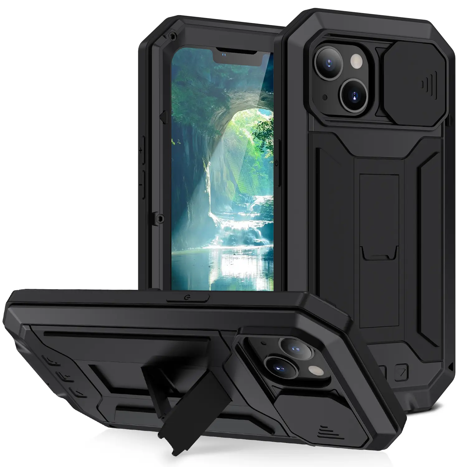 Simple Drop-resistant Metal Bracket Phone Case