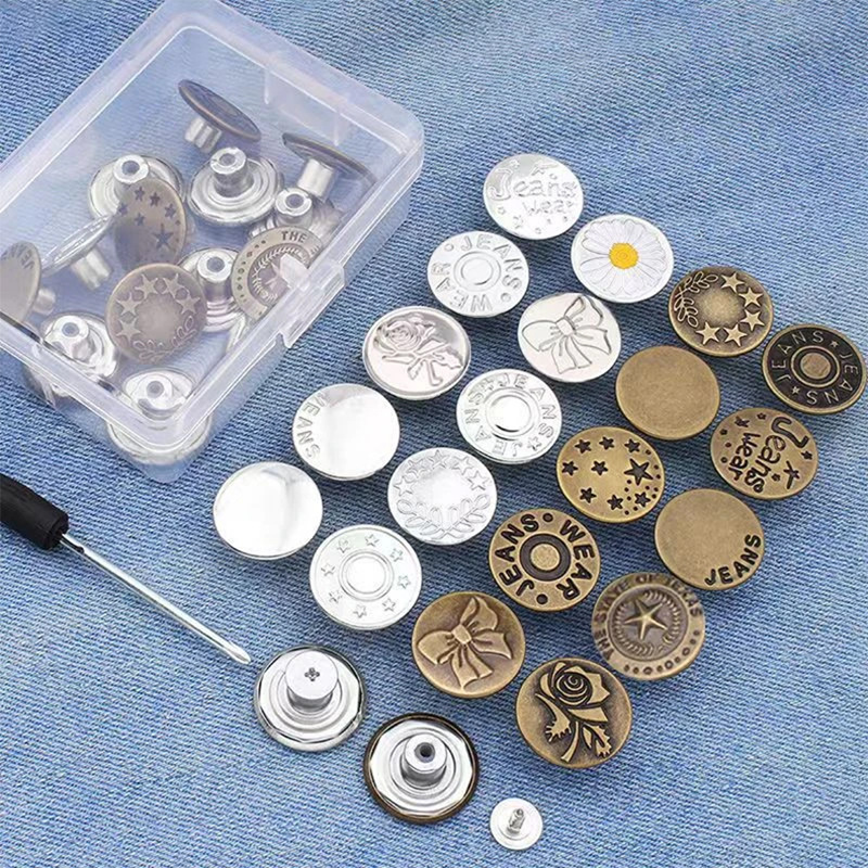 Men's And Women's No-stud Waist-tightening Button