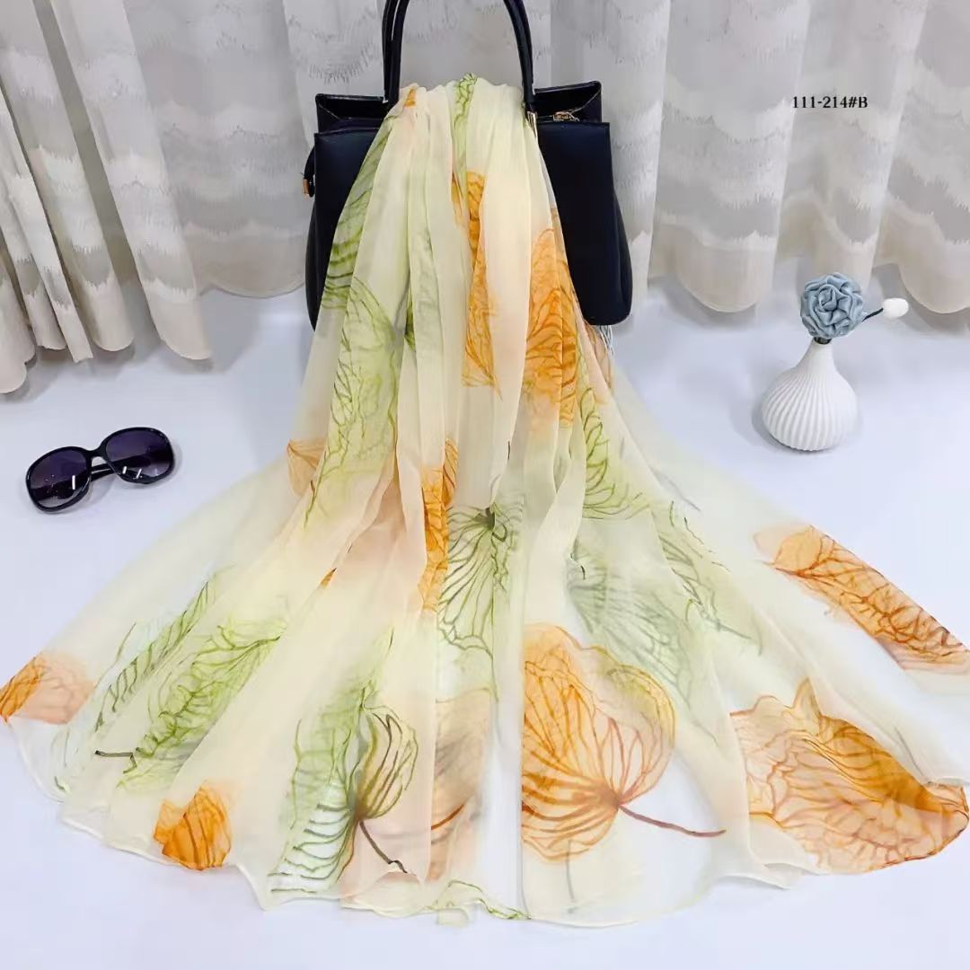Printed Sun-protective Silk Scarf For Women