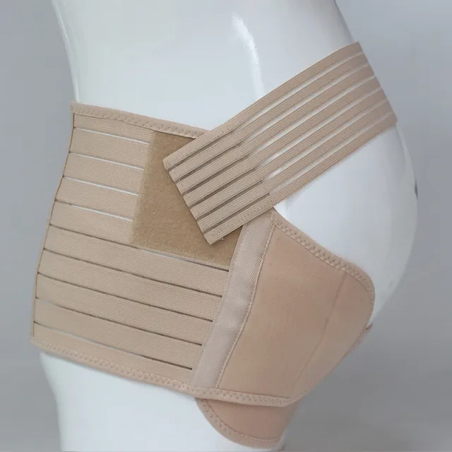 Maternity Belt Support Belt Three piece Elastic Breathable Adjustable Waist Support Apricot - Shop at LoveMi