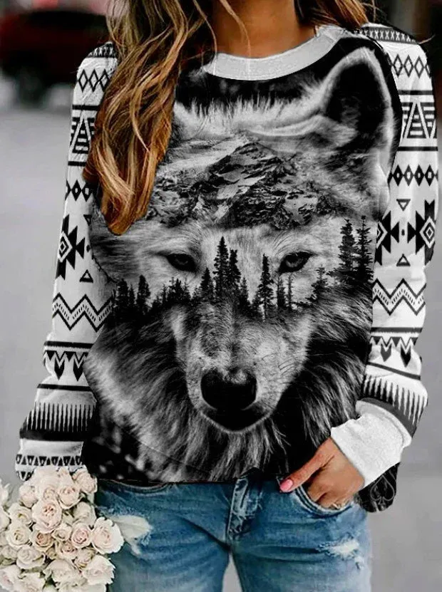 Women's Loose Casual Comfortable Versatile Daily Printing Sweater Styleg7Z4335 - Shop at LoveMi