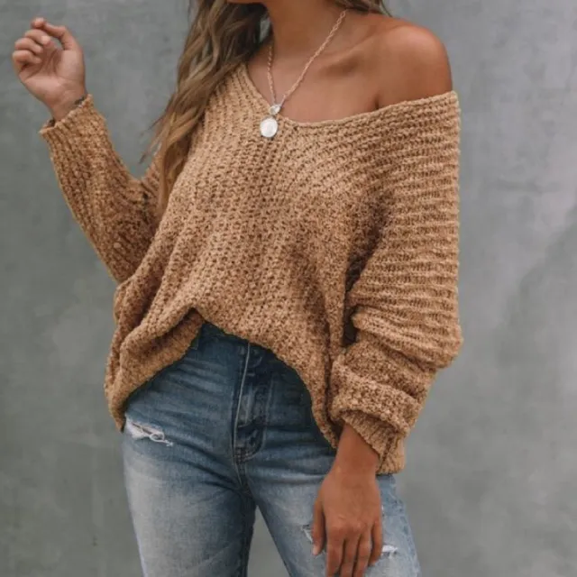 Knitted Hollow Bottom Shirt With Feminine Commuting Style Pullover Khaki - Shop at LoveMi